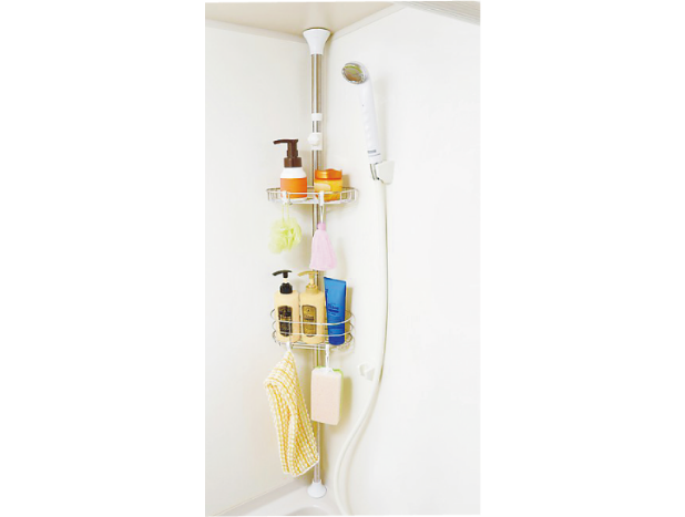 ステンレス浴室突っ張りラック2段