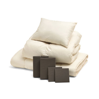 ふわふわ羽毛布団とカバーの7点セット ブラウン SLF-02(BR)　