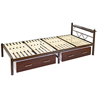 シングルベッド宮付引出付 ブラウン SLB-07(BR)