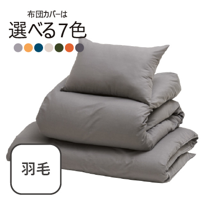 ふわふわ羽毛布団7点セット シャインシルバー SLF-02(SSV)