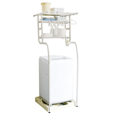 立て掛け洗濯機ラック  TKR-5718（WH)